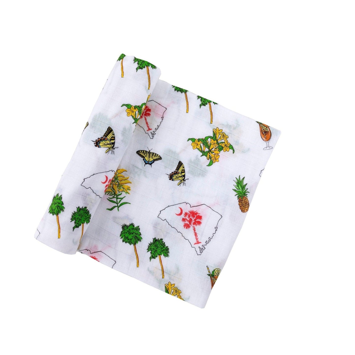 South Carolina Girl Baby Gift Set: Muslin Swaddle & Bib