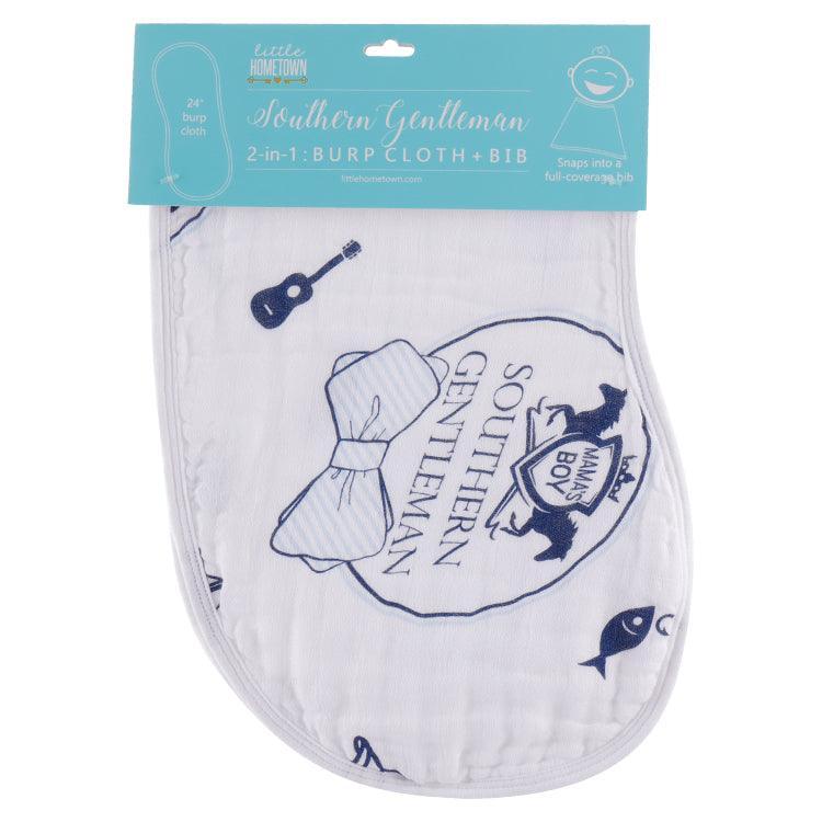 Southern Gentleman Newborn Gift Set: Muslin Swaddle & Bib