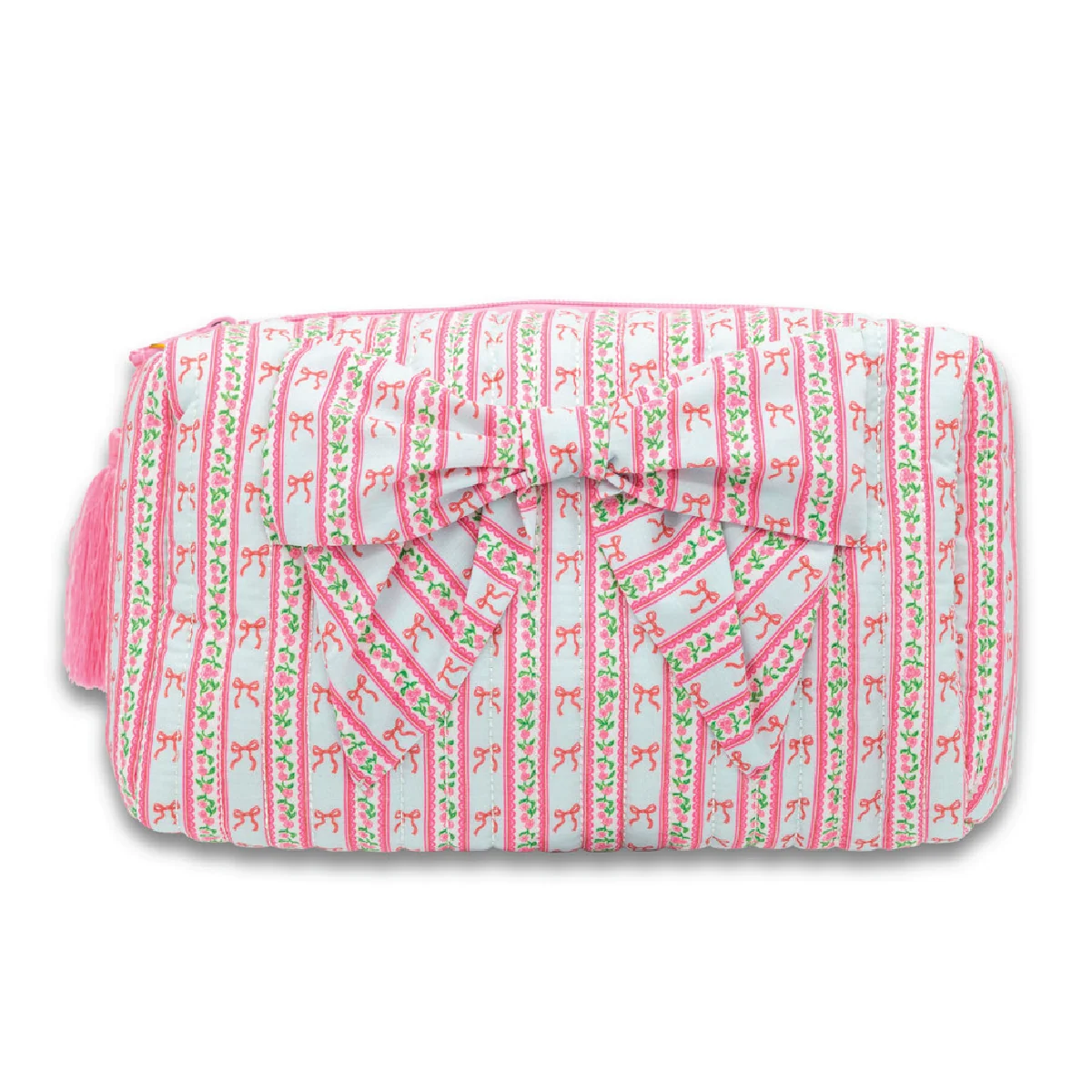 Simply Southern® Quilted Bow Cosmo Bag: Stripe Bow