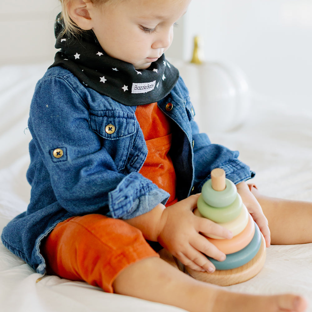 Wooden Stacking Learning Toy in Rainbow