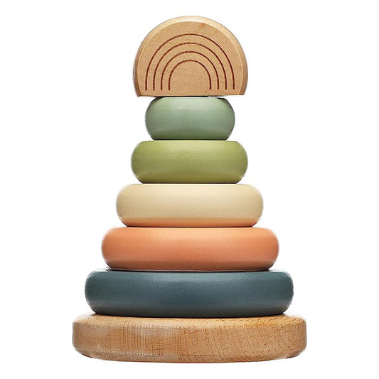 Wooden Stacking Learning Toy in Rainbow