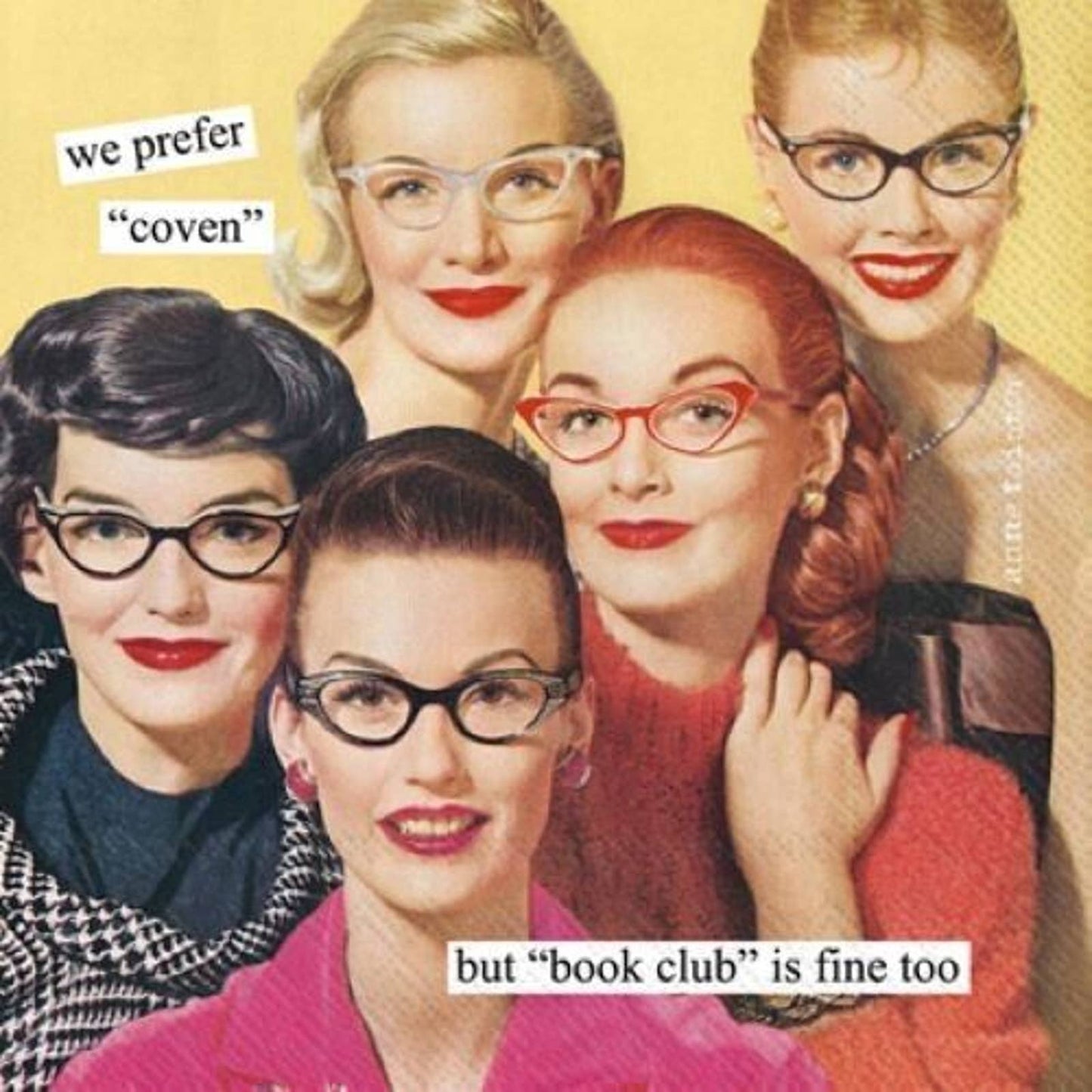 We prefer "coven" but 'book club' is fine too Retro Cocktail Napkins