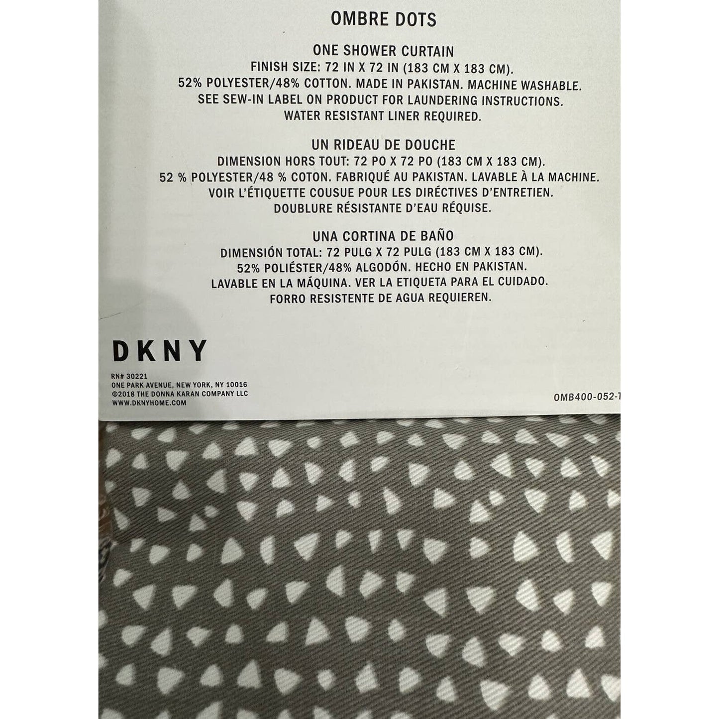 DKNY Ombre Dots Shower Curtain