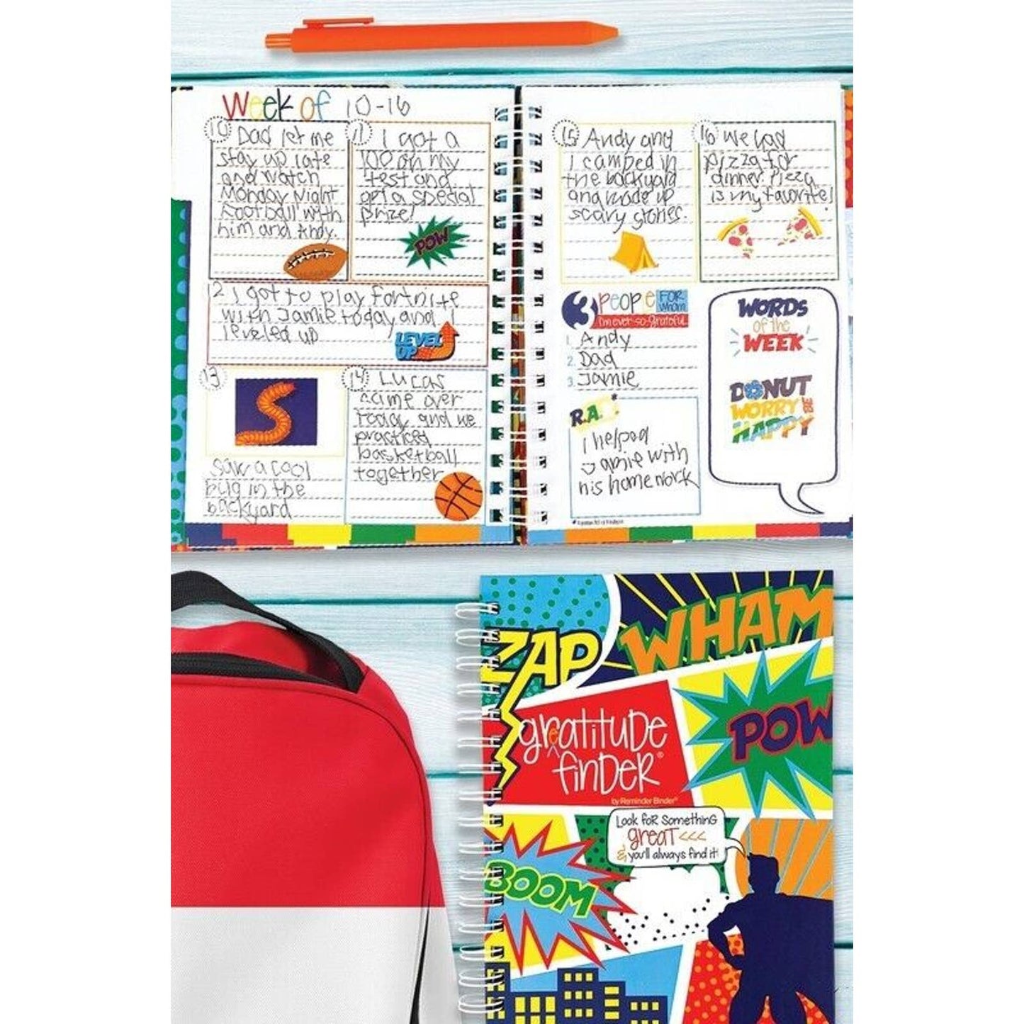 Gratitude Finder Journal for Boys Adventure Series Super Kiddo