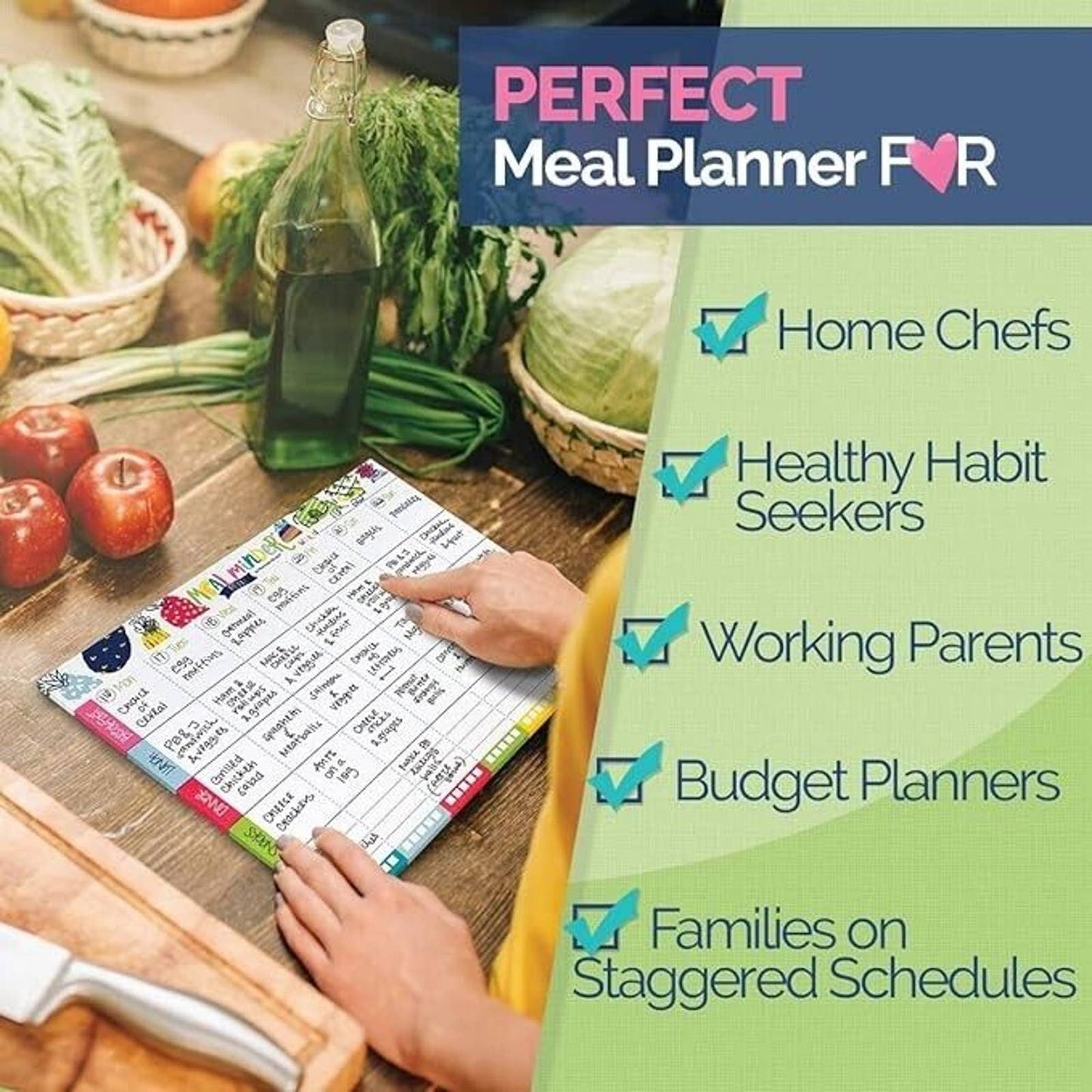 Meal Planner Pad 52-Week Menu Notepad Daily Planning Meals