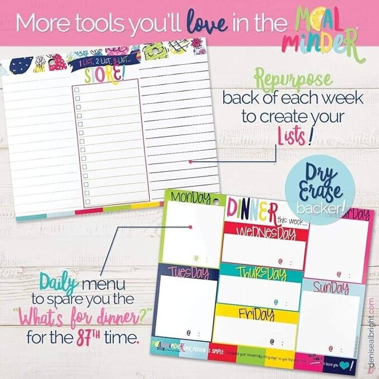 Meal Planner Pad 52-Week Menu Notepad Daily Planning Meals