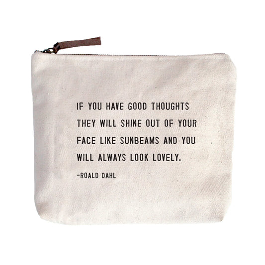 Always Look Lovely (Ronald Dahl Quote) Canvas Zip Bag