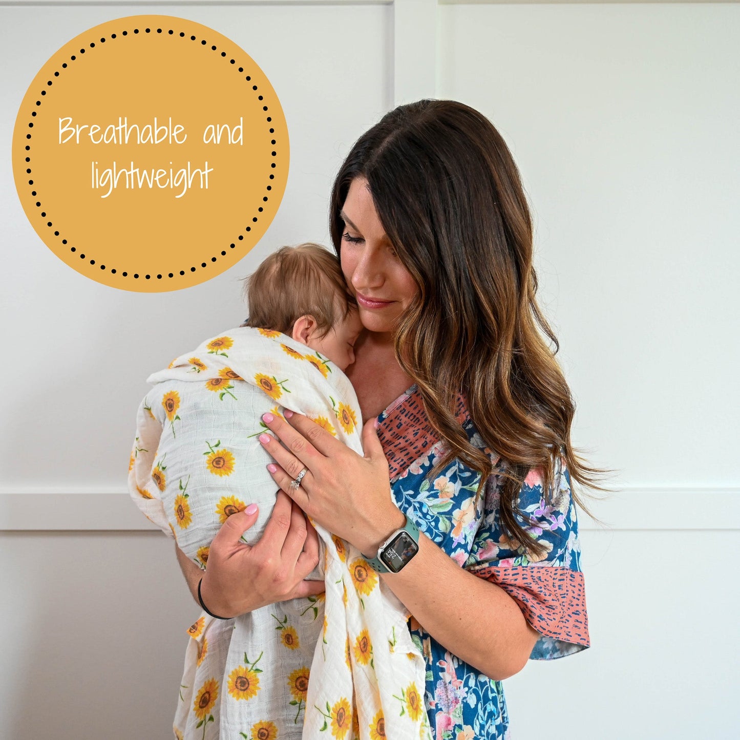 Sunflower Fields Baby Muslin Swaddle Blanket