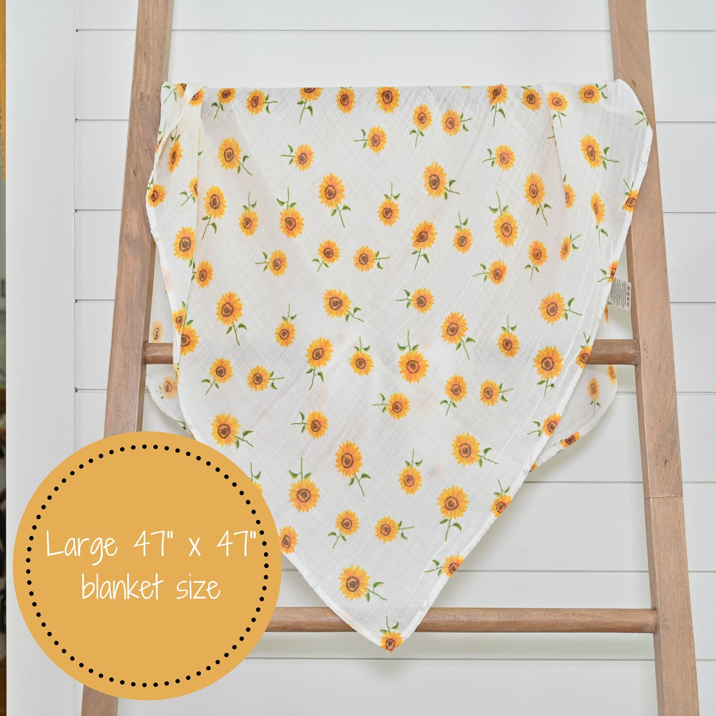 Sunflower Fields Baby Muslin Swaddle Blanket