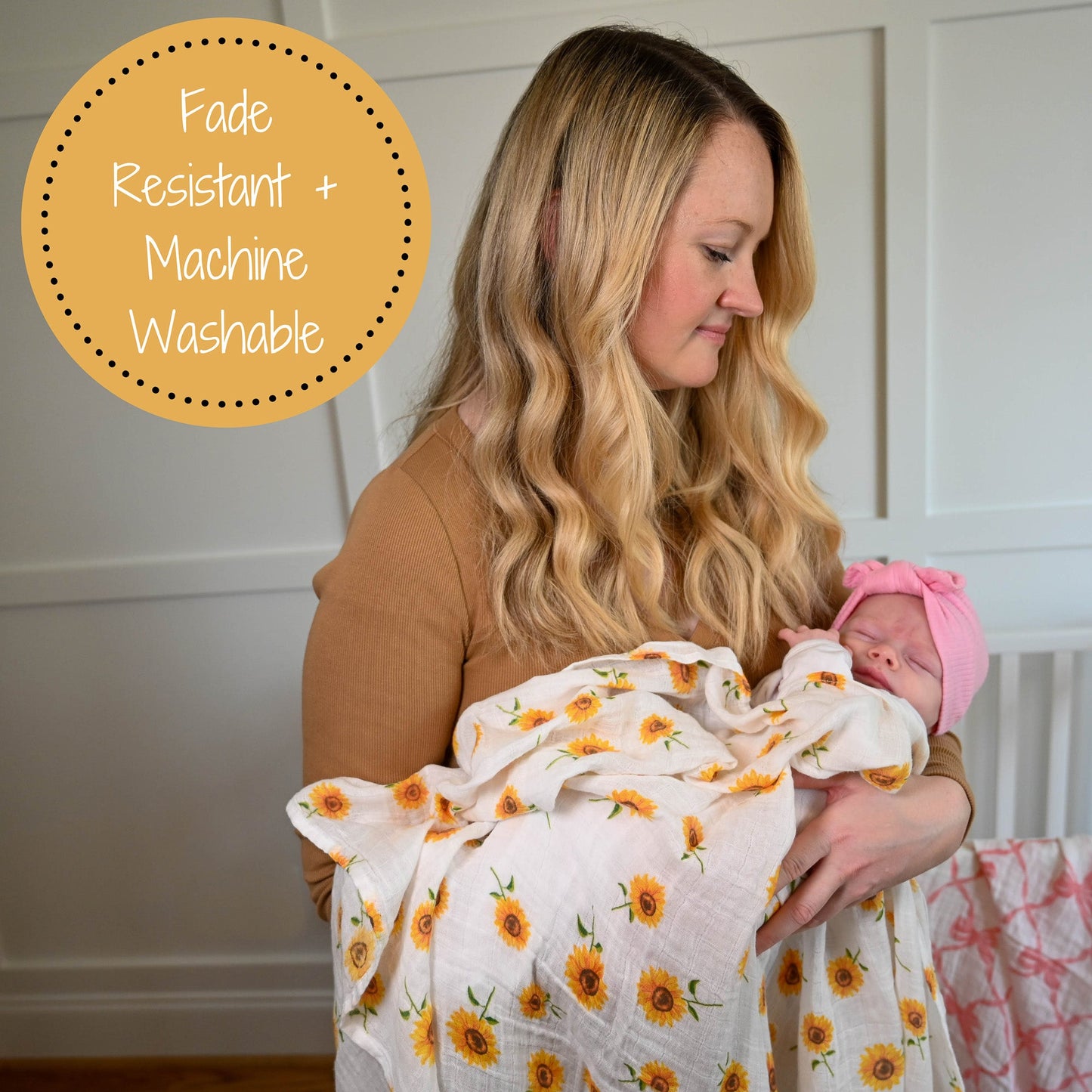 Sunflower Fields Swaddle Blanket
