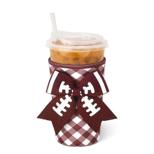 Swig GAMEDAY GINGHAM Maroon Medium Iced Cup Coolie