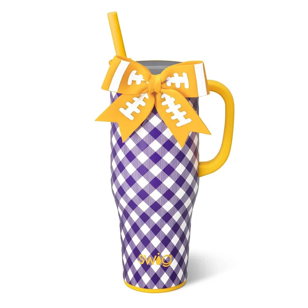 Swig GAMEDAY GINGHAM PURPLE + YELLOW Mega Mug 40oz