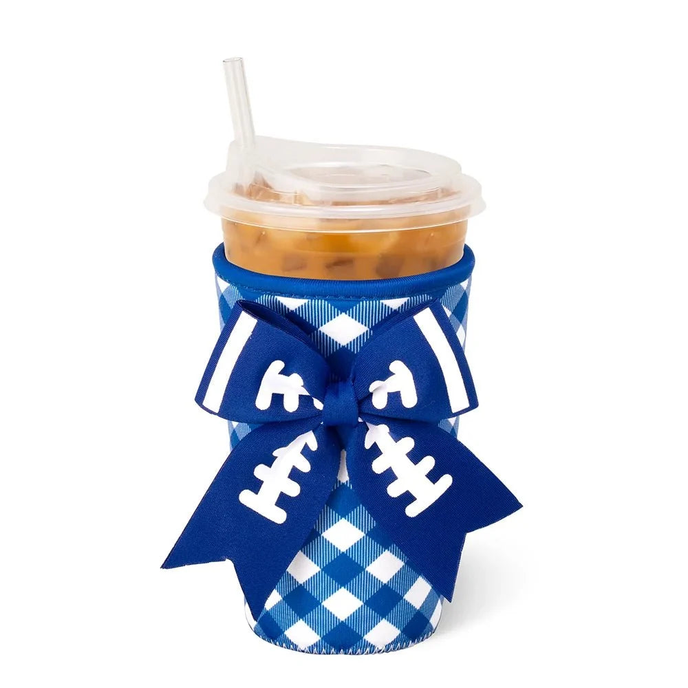 Swig GAMEDAY GINGHAM ROYAL Medium Iced Cup Coolie