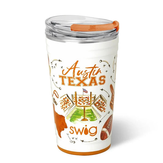 Swig TAILGATES IN AUSTIIN Party Cup 24oz