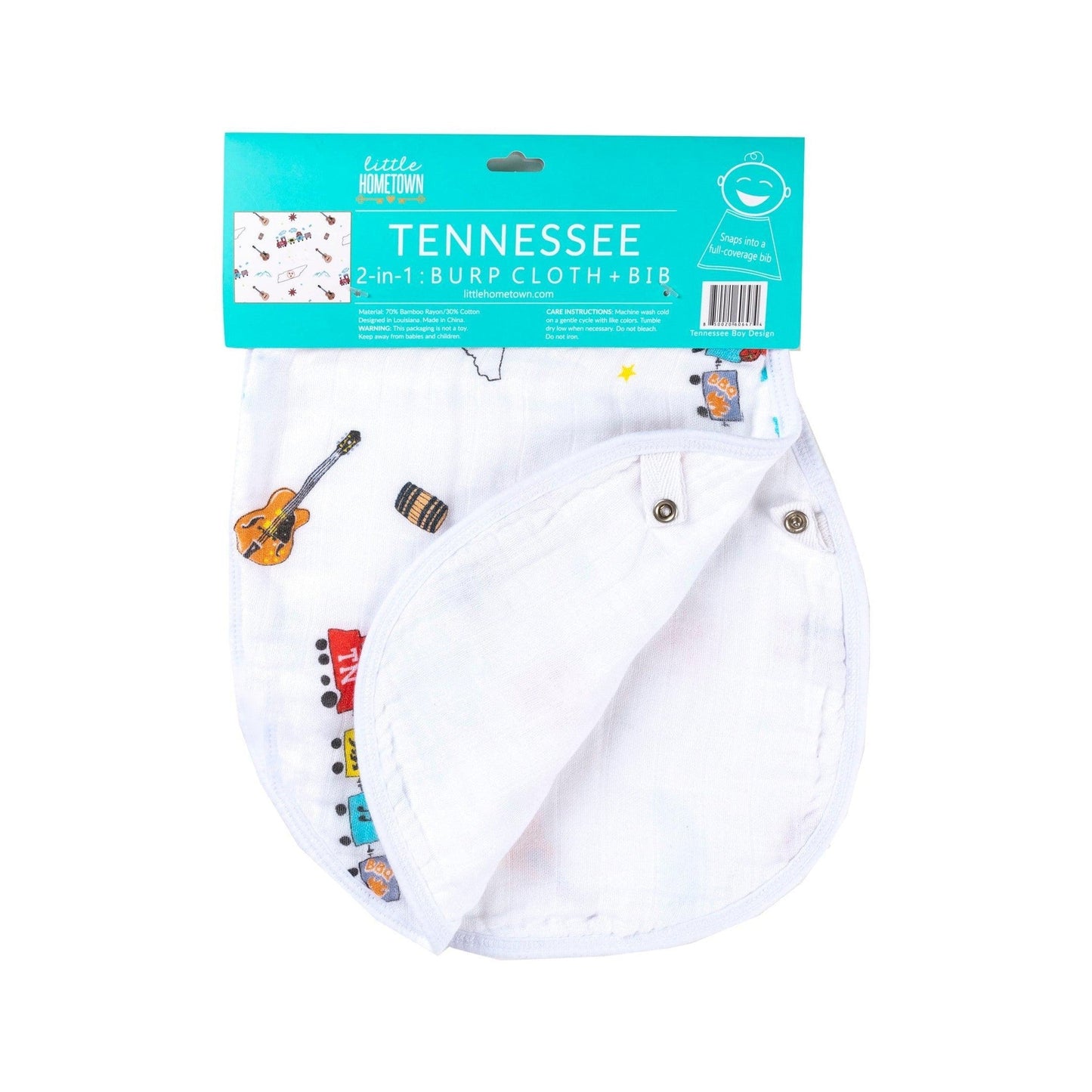 Tennessee Baby Gift Set: Muslin Swaddle & Bib | Organic Cotton