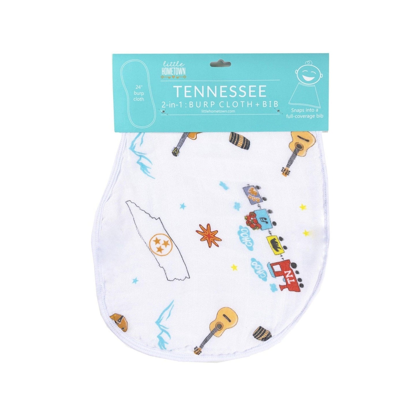 Tennessee Baby Gift Set: Muslin Swaddle & Bib | Organic Cotton