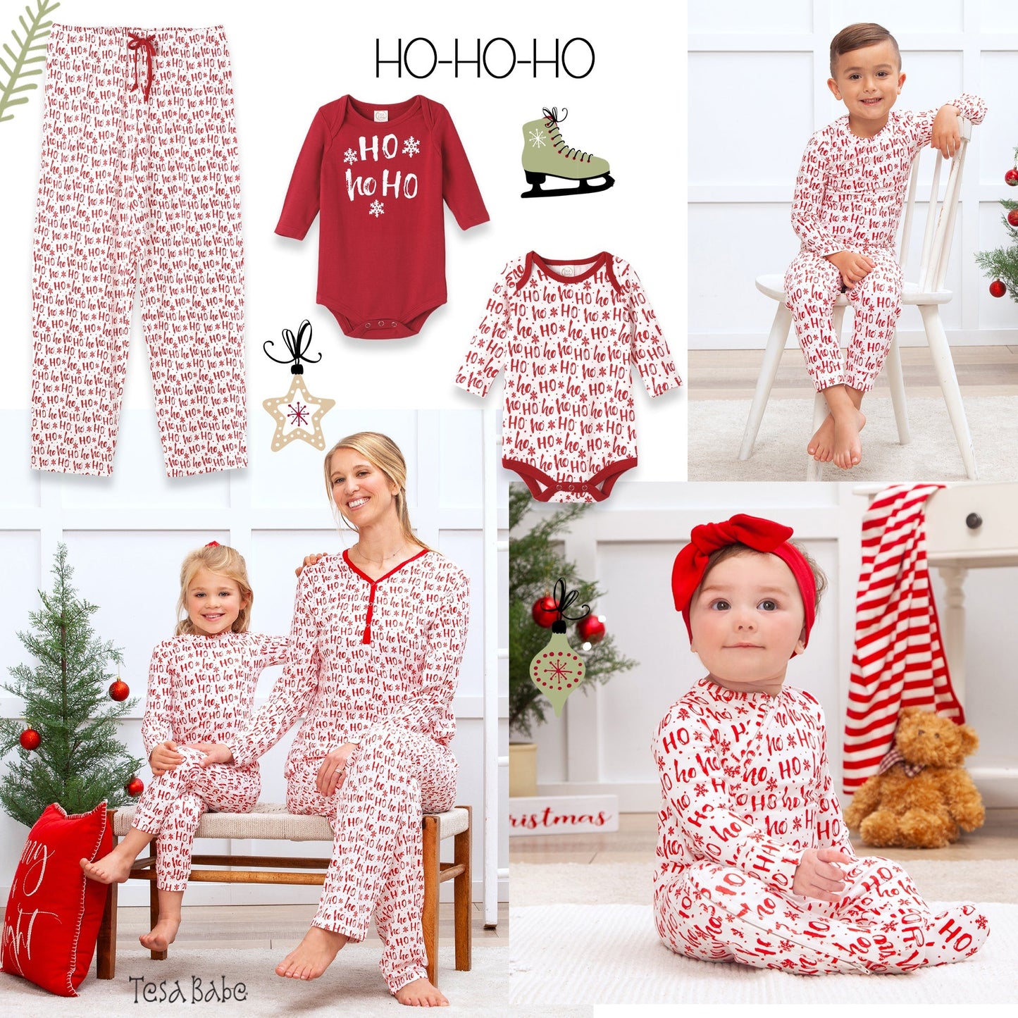Christmas Bamboo Women's Pajama Set Ho-Ho-Ho