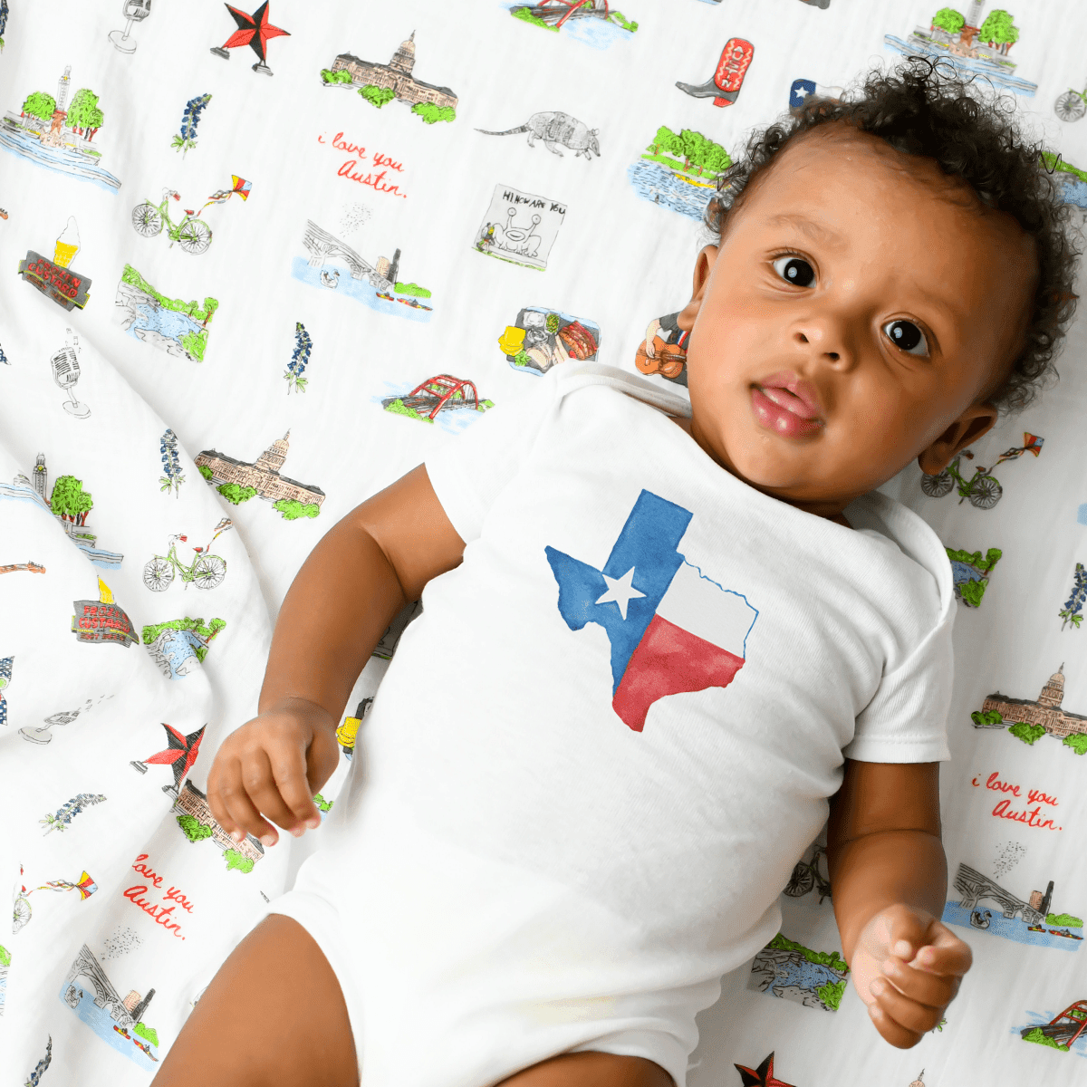 Texas Watercolor Baby Onesie Soft Cotton Newborn Outfit