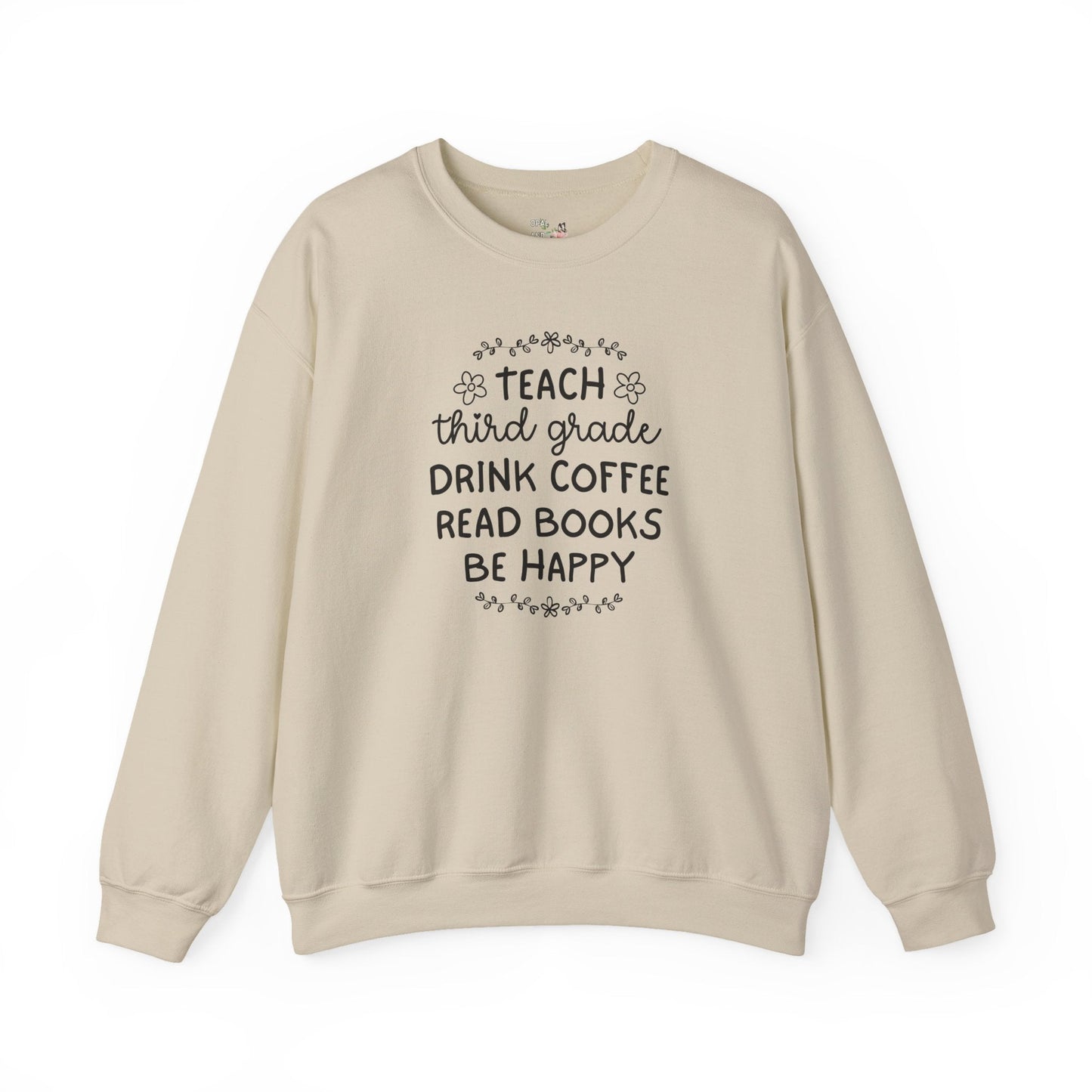 Third Grade Teacher Sweatshirt with Flowers