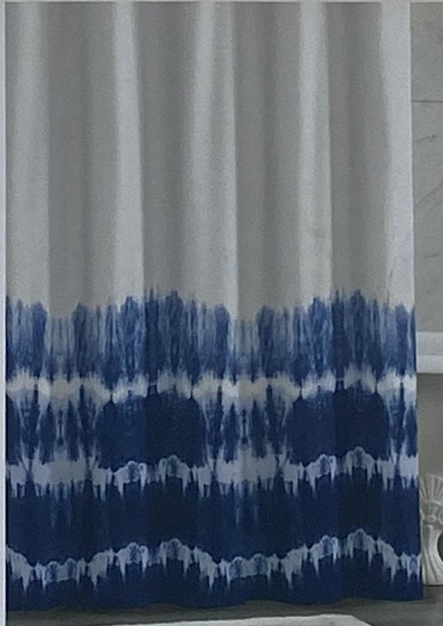 DKNY Blue & White Tie Dye Shower Curtain