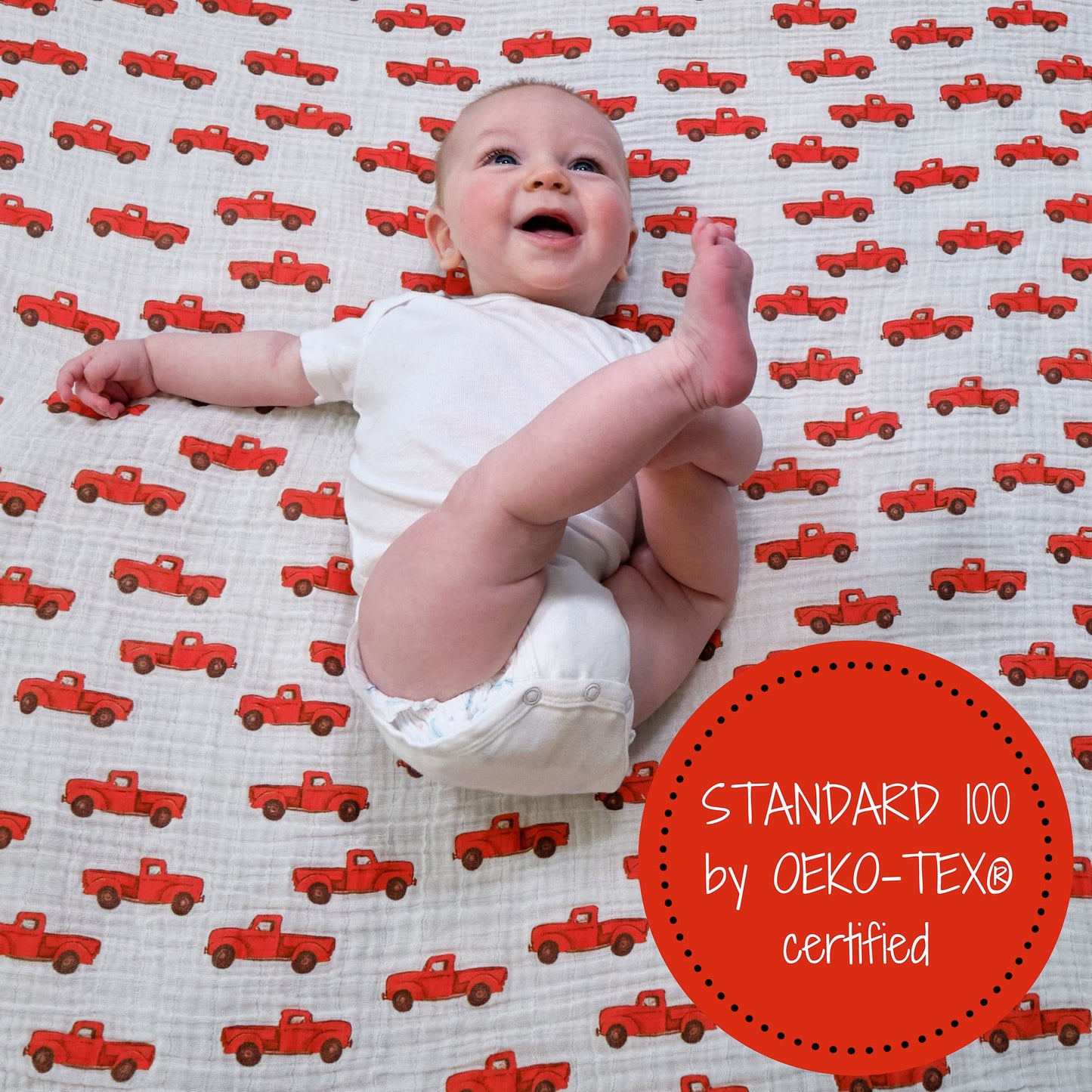 Truck Baby Muslin Swaddle Blanket