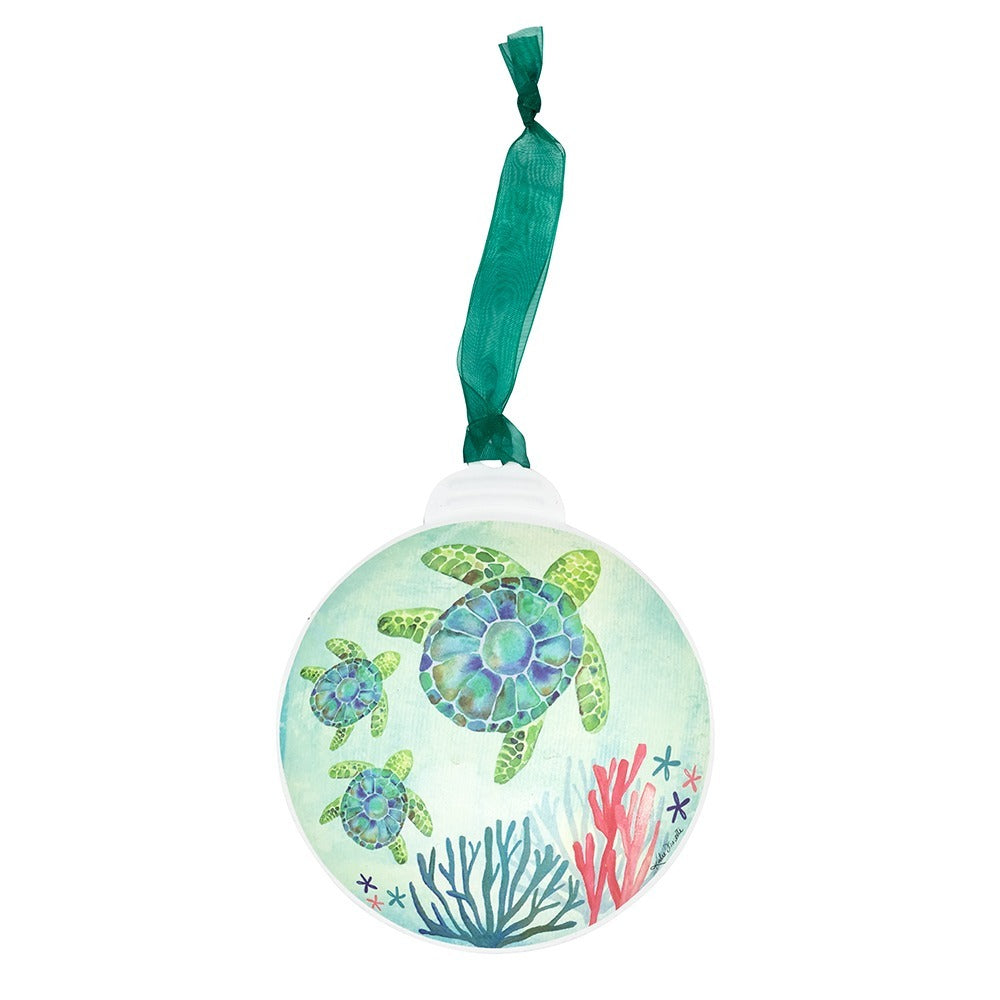 Sea Turtle Coastal Beach Christmas Ornament