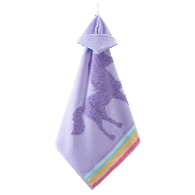 Lavender Purple Unicorn Child's Hooded Bath Towel