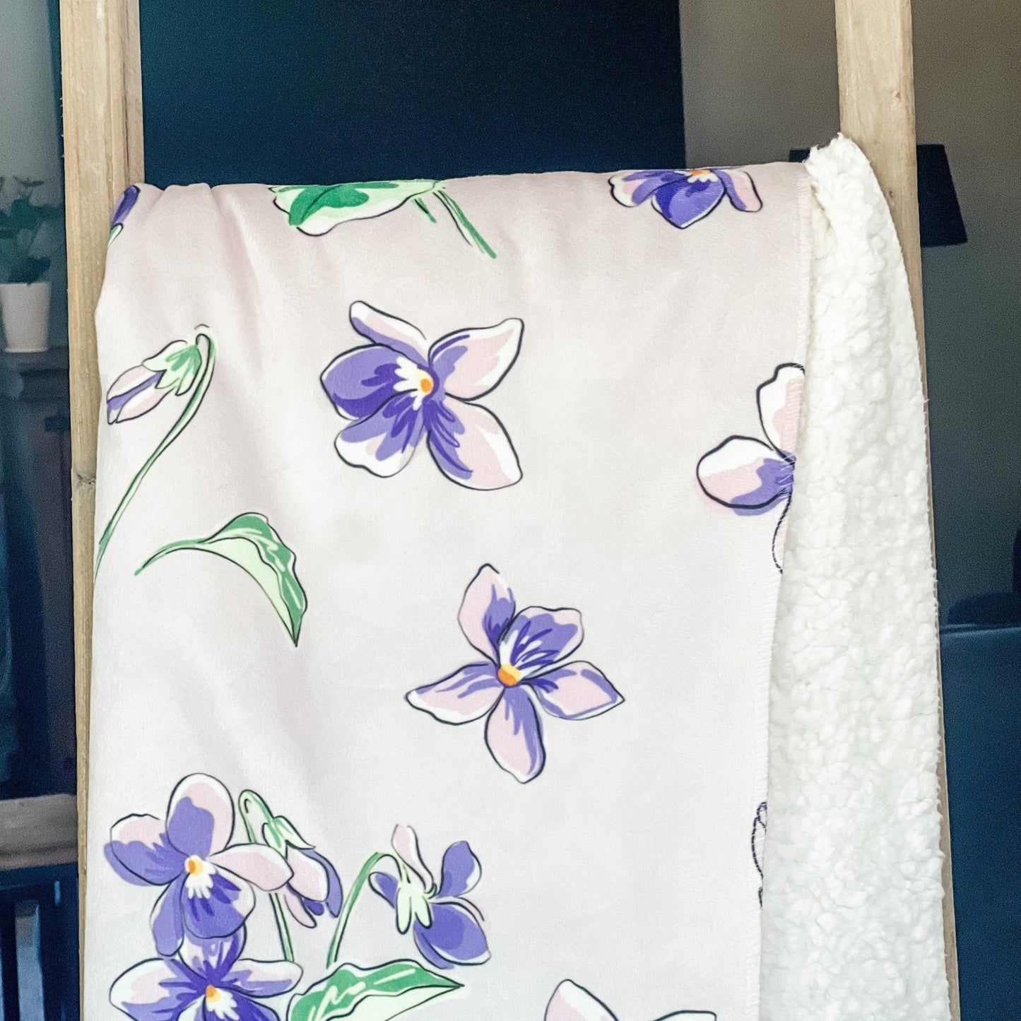 Violets Plush Throw Blanket 60x80 Meaningful Reminder of Home