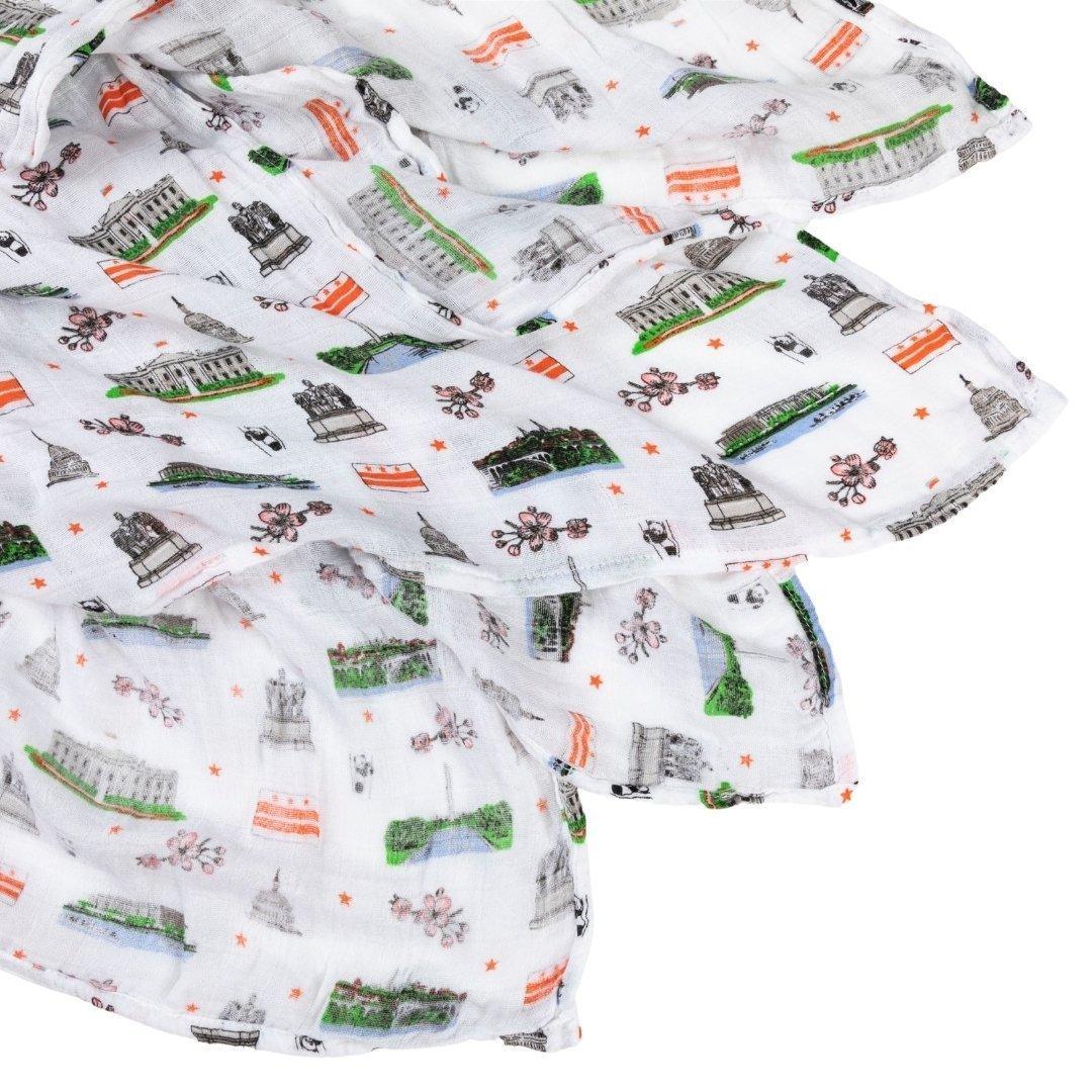 Washington D.C. Newborn Gift Set: Muslin Swaddle & Bib