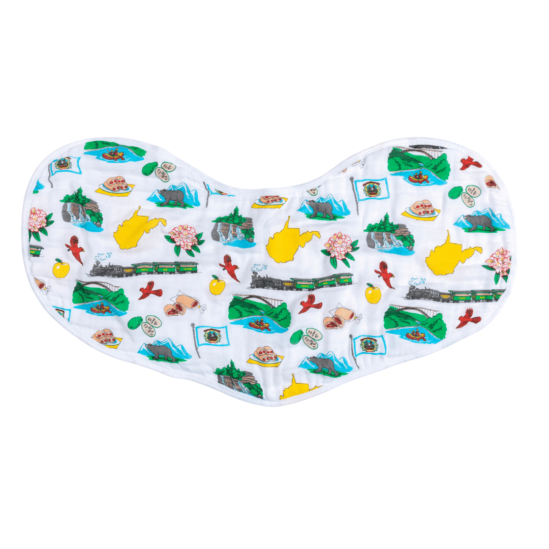 West Virginia Newborn Gift Set: Muslin Swaddle & Bib