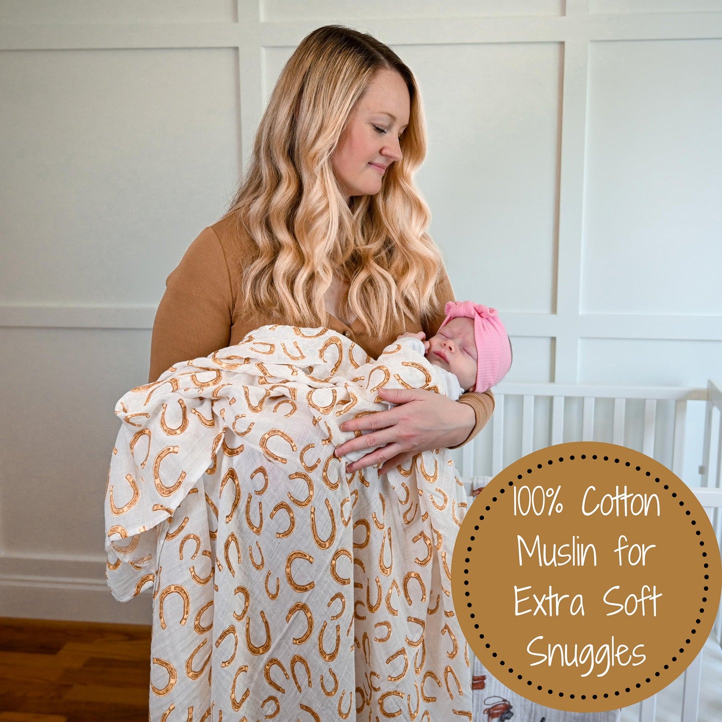 Lucky Horseshoe Swaddle Blanket