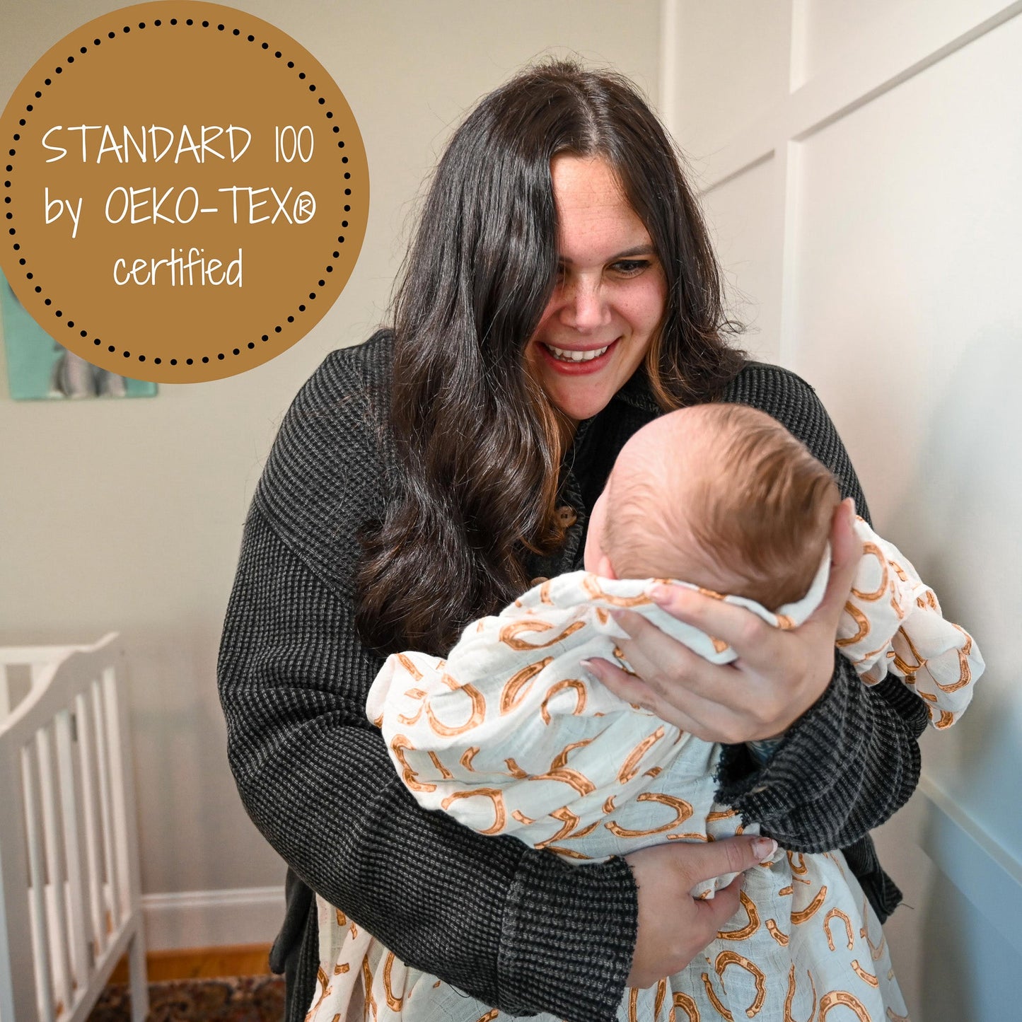 Lucky Horseshoe Swaddle Blanket