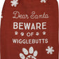 "Dear Santa - Beware Of Wigglebutts" Tea Towel