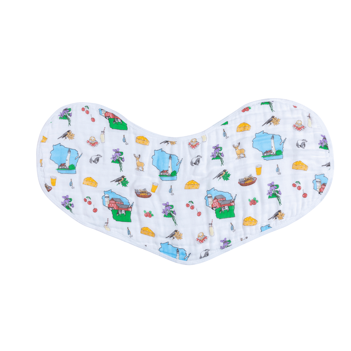 Wisconsin Newborn Gift Set: Muslin Swaddle & Bib | Organic Cotton
