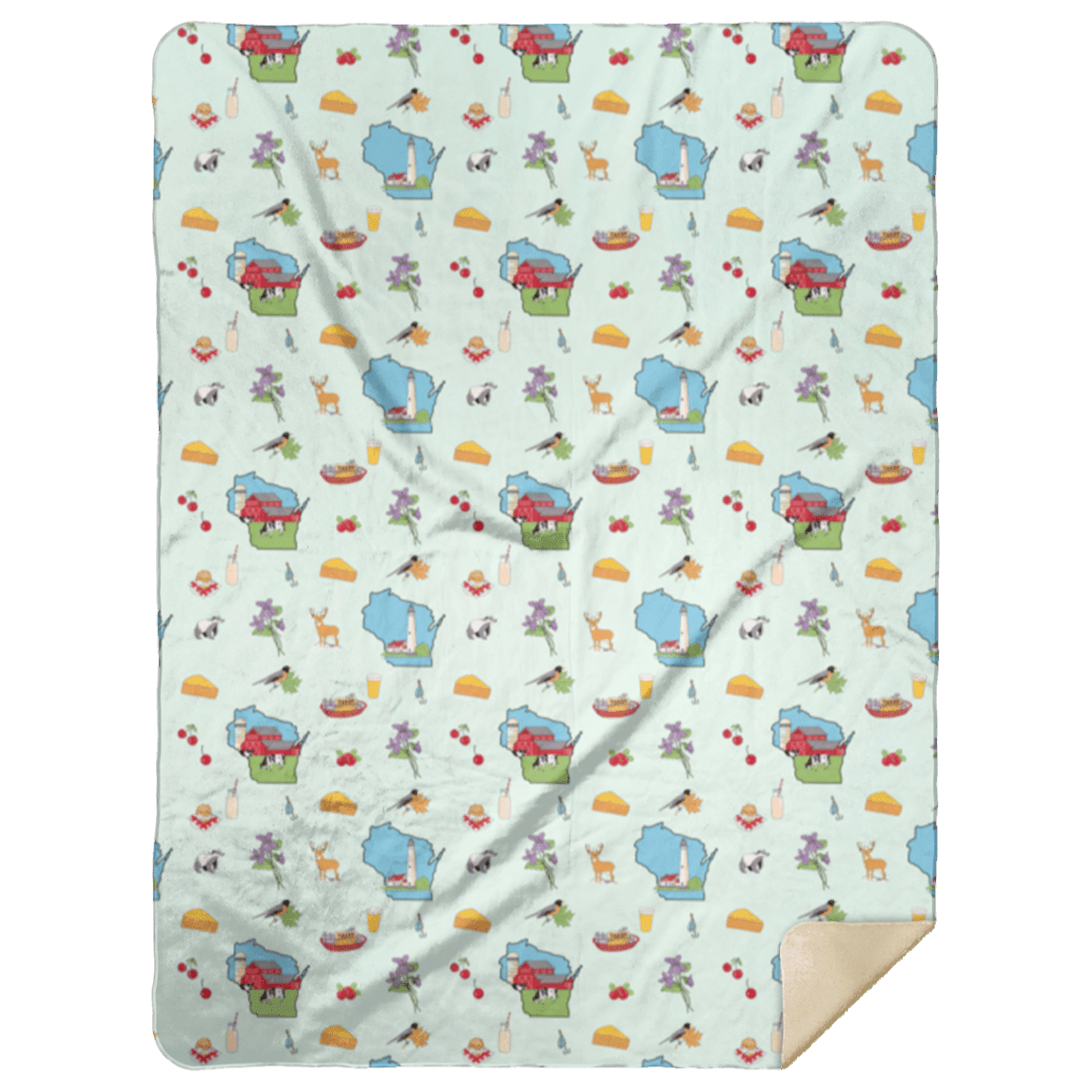 Wisconsin Plush Throw Blanket 60x80 Hometown Keepsake for Home