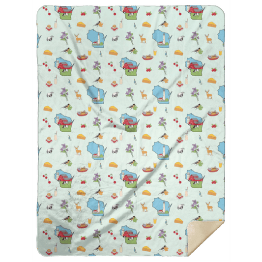 Wisconsin Plush Throw Blanket 60x80 Hometown Keepsake for Home