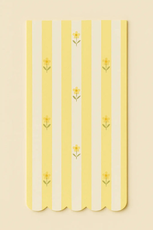 Yellow Striped Floral Guest Napkins S40