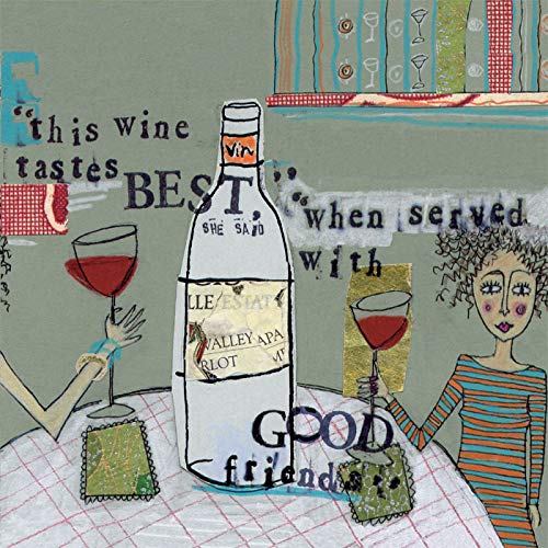 Fun Cocktail Napkins - "This Wine Tastes Best with Good Friends" - Perfect for Parties & Gatherings, Gift Idea